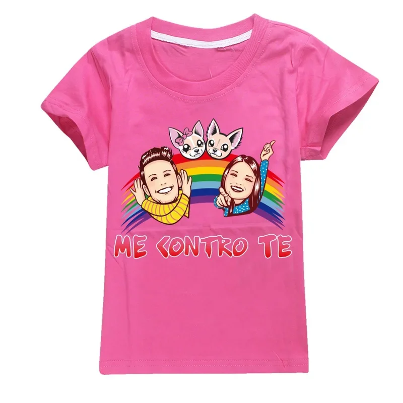 T-shirt à manches courtes pour enfants, vêtements décontractés, mode d'été, dessin animé, bébé, garçons, tout-petits, filles, mignon, Me Contro Te