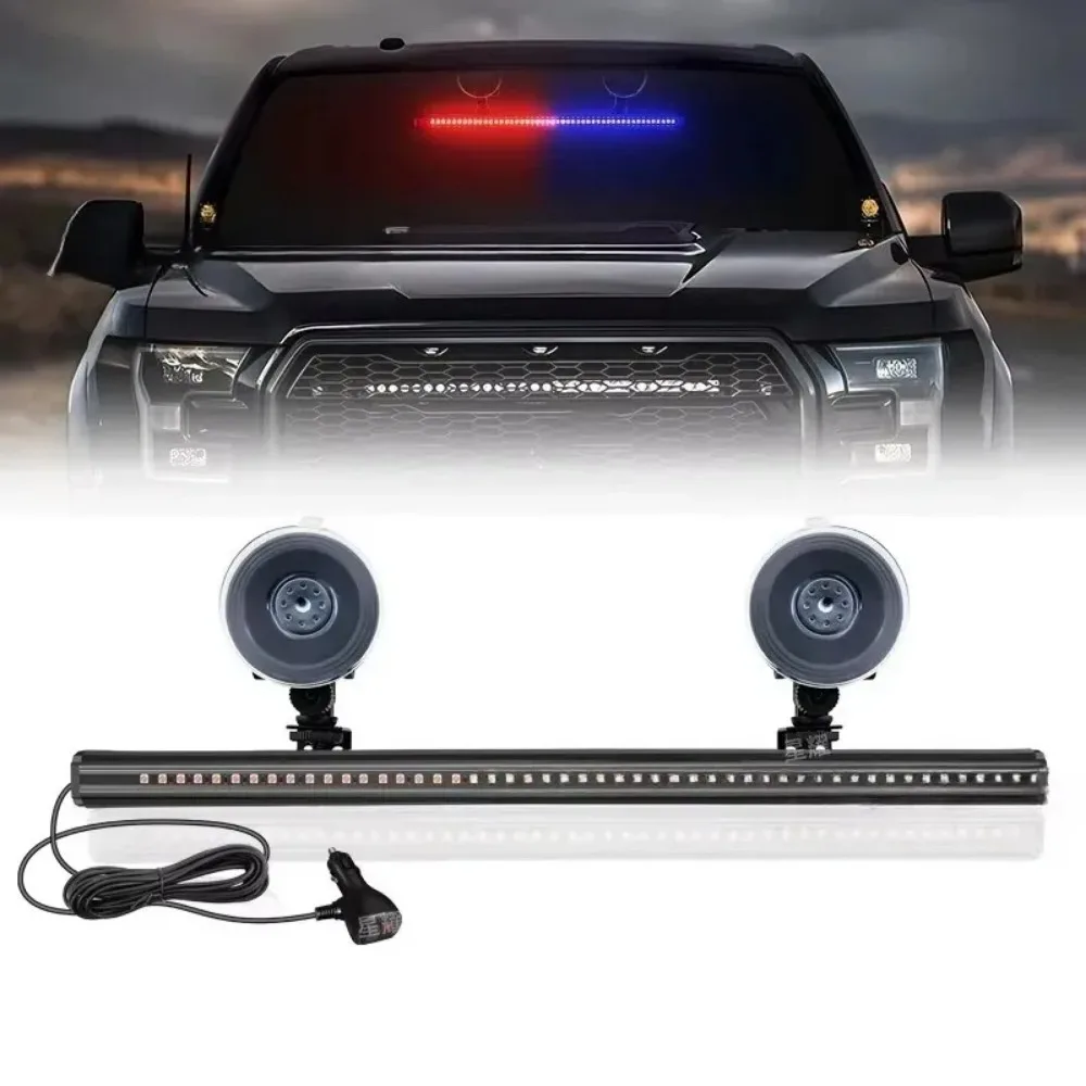 

12-24V Multifunctional Emergency Car LED Flash Warning Lamp Windshield Bar Red Blue Amber White Green Light Assembly 1pcs