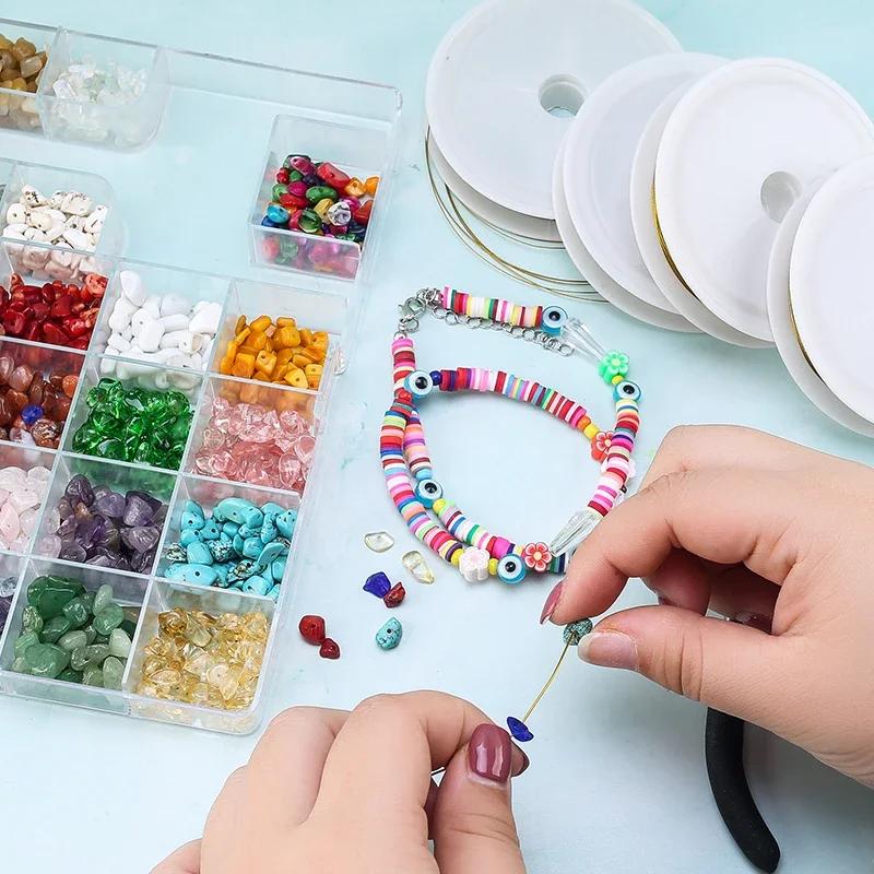 0.3-0.6 مللي متر خرز من الفولاذ المقاوم للصدأ سلسلة سلك مجوهرات مطلية بالذهب سلك لصنع المجوهرات عقد دي اي واي سوار حبة الحرف اليدوية