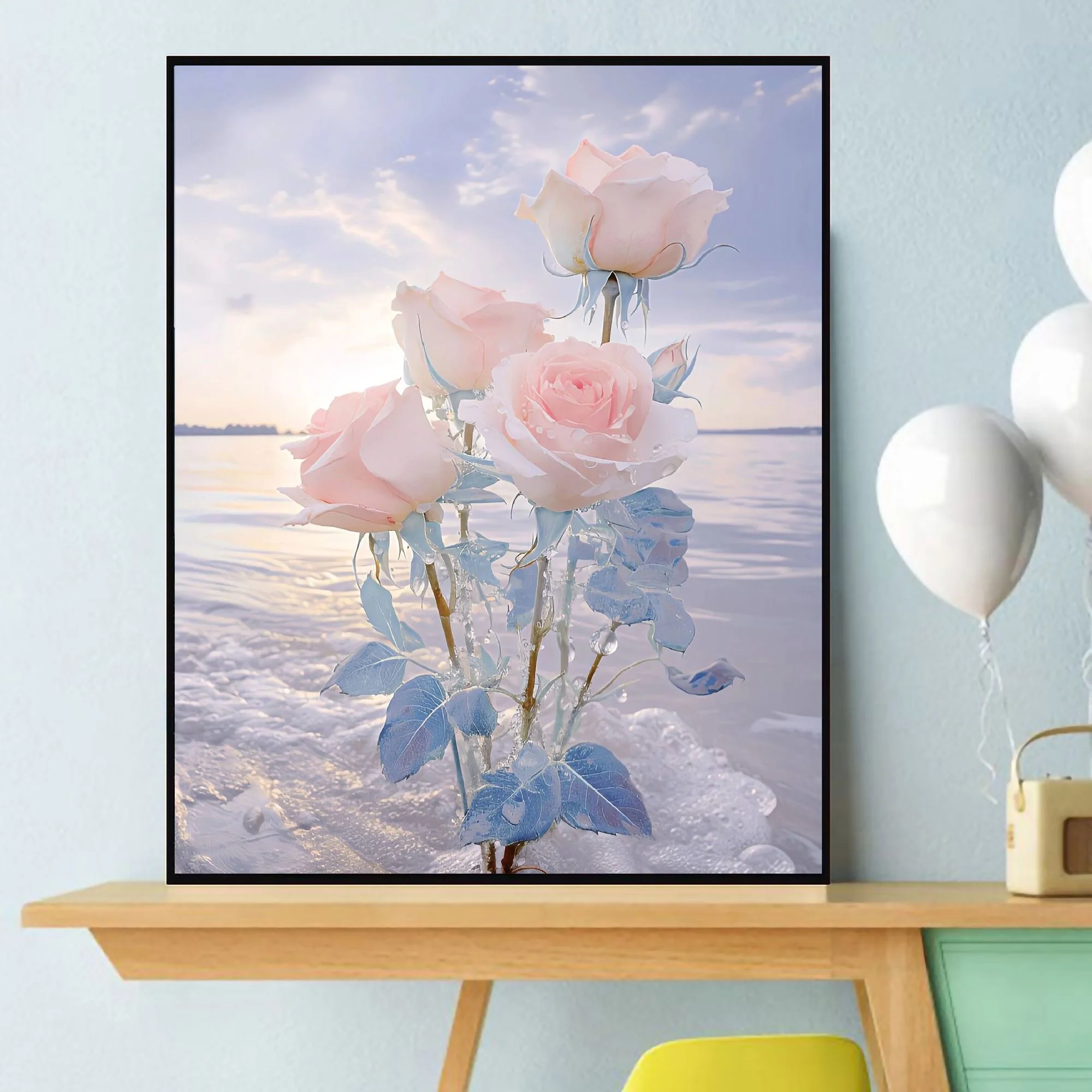 

1-0087 Golden Autumn Forest Oil Painting, Fall Foliage River, Wall Art for Living Room