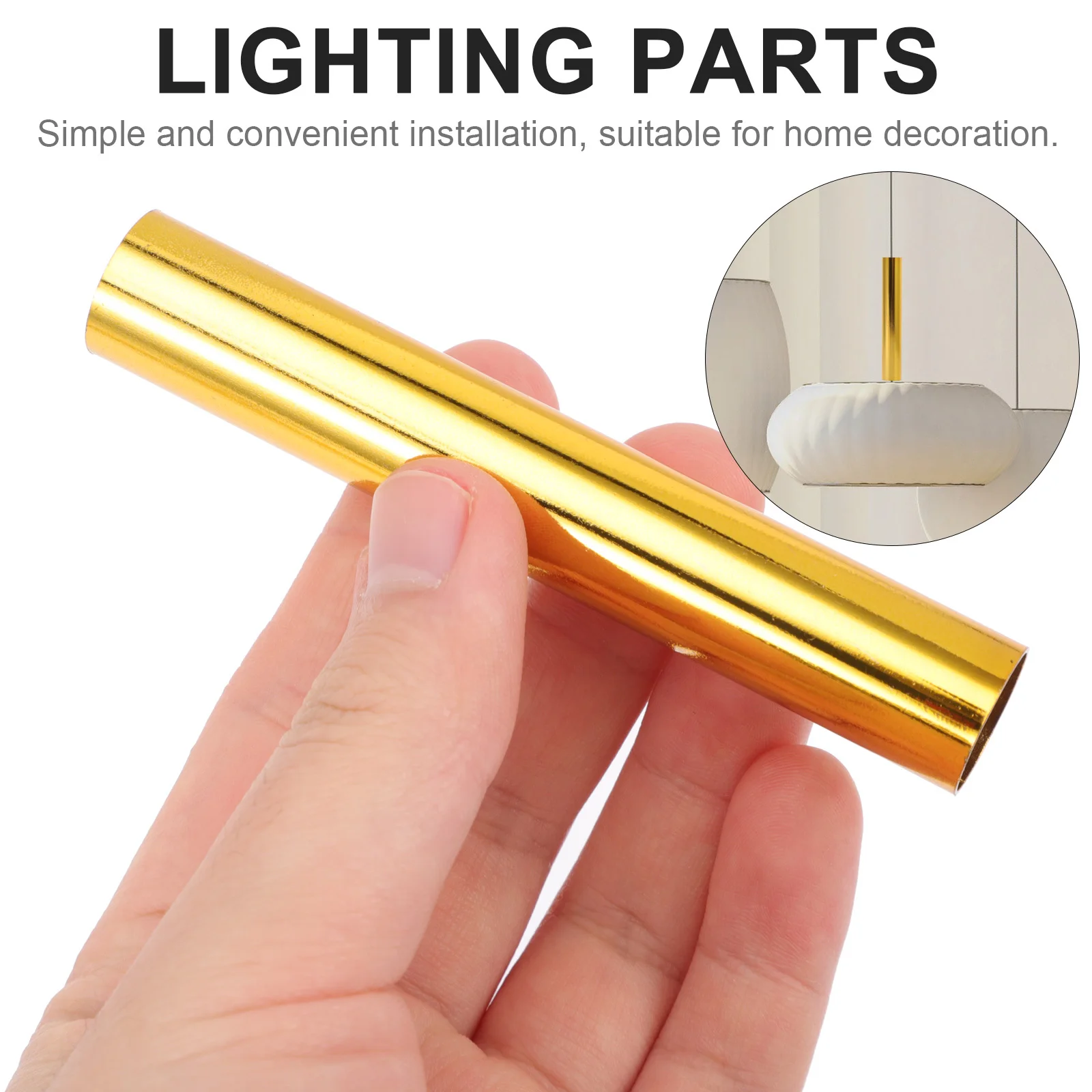 

6Pcs Iron Lamp Tube 16x100mm Fine Craftsmanship Chandelier Accessories for Home Decor Flanging Sleeve Lamp Base Sleeve