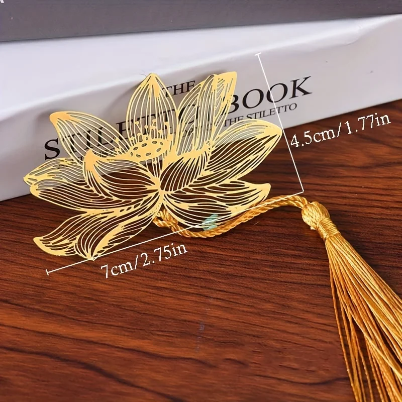 Exquisite Chinese Stationery Vintage Metal Bookmarks Random 2, Hollow Ginkgo Leaf Maple Leaf Lotus Bookmarks Gift