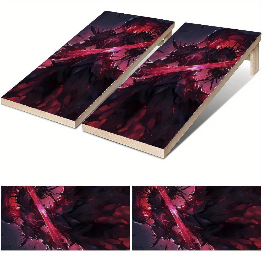 

Водонепроницаемая доска Cornhole Board Blood Prison Demon Shadow, виниловые обертки, настольный дизайн для игр на открытом воздухе из ПВХ, идеально подходит для занятий спортом и отдыха