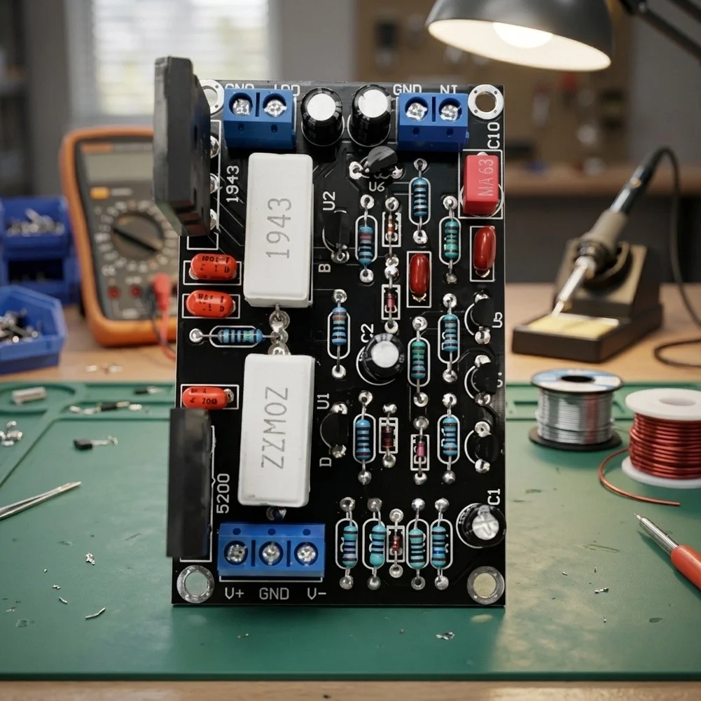 100W High Power Audio Single Channel Finished For Amp Board With 2SC5200 & 2SA1943 Transistors For DIY Speaker Spare Parts