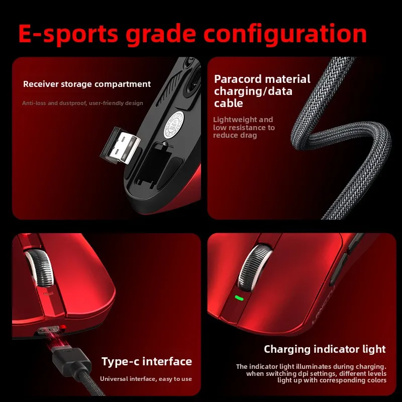 LANGTU M8 Tri-Mode Bluetooth Wireless Mouse - Lightweight, All-Purpose for Gaming/E-Sports, Office & Laptops