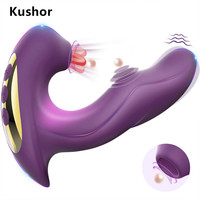 Kushor 3 in 1 Clitoral Sucking Vibrator Female For Women Clit Clitoris Sucker Tongue Licking Dildo Adults Goods Sex Toys Female