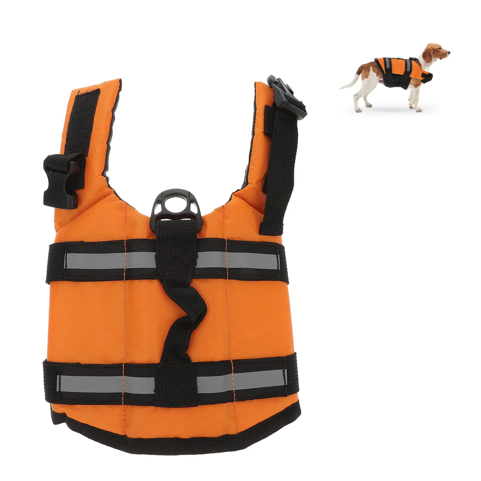

Pet Life Preserver Jacket Breathable Orange Xxs Size Reflective High Visibility Quick Release Buckles Grab