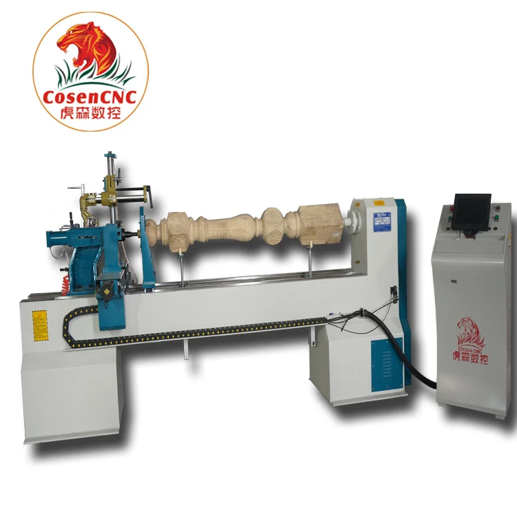 China Cheap Double Cutters Cosen CNC Woodworking Lathe Premium Quality wood turning copying lathe