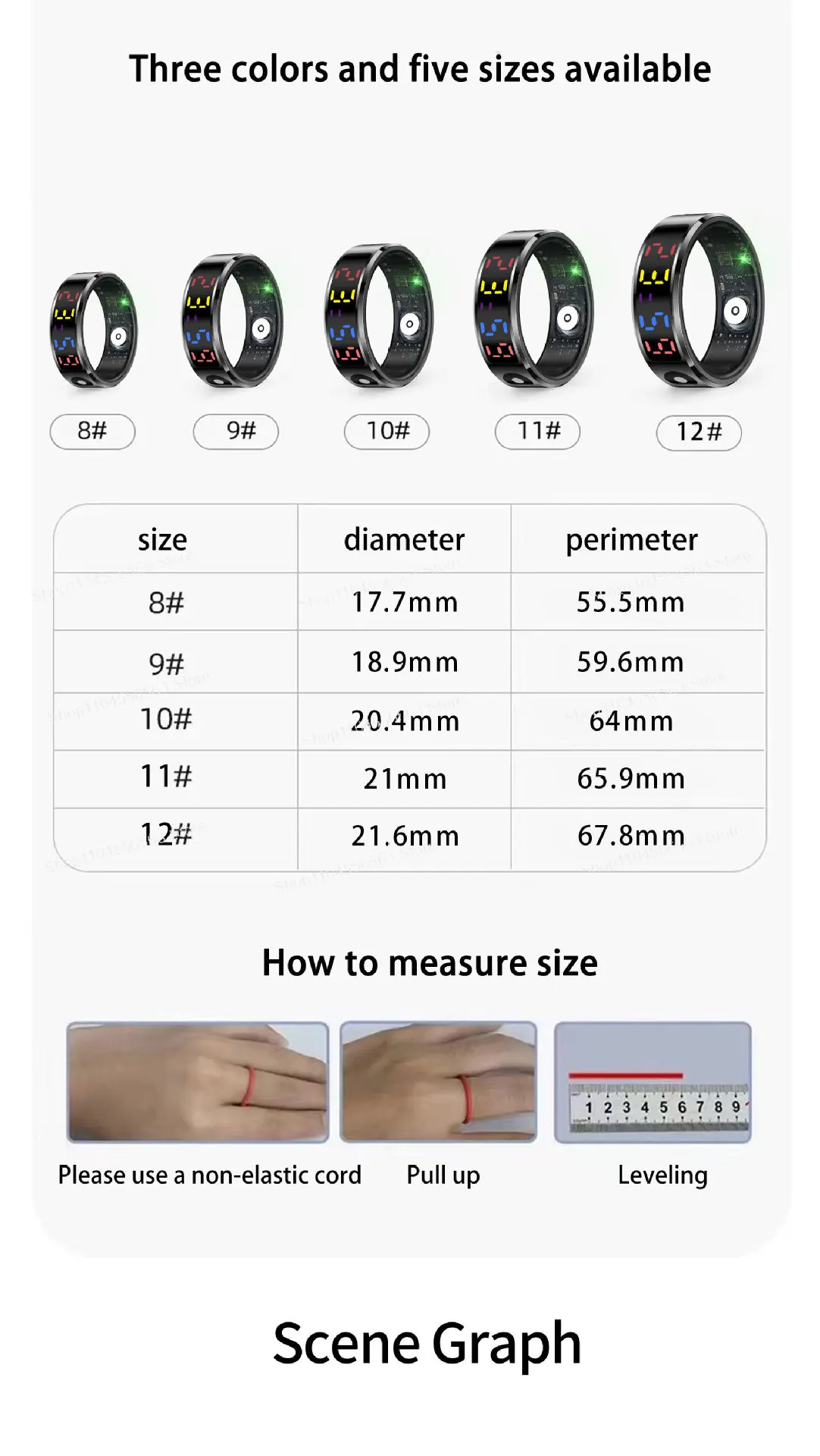 R12スマートリング（ディスプレイ付き）、心拍数、血中酸素、睡眠のモニタリング機能搭載、フィットネス・健康管理用、防水ヘルスリング