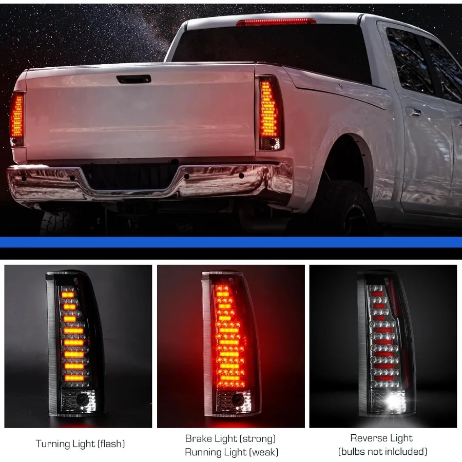 أضواء خلفية LED مع ضوء الفرامل الثالث لسيارة شيفروليه جي إم سي كيه 1500 2500 سوبربان 19921999 تاهو 19951999 يوكون 19921999 وكاديل