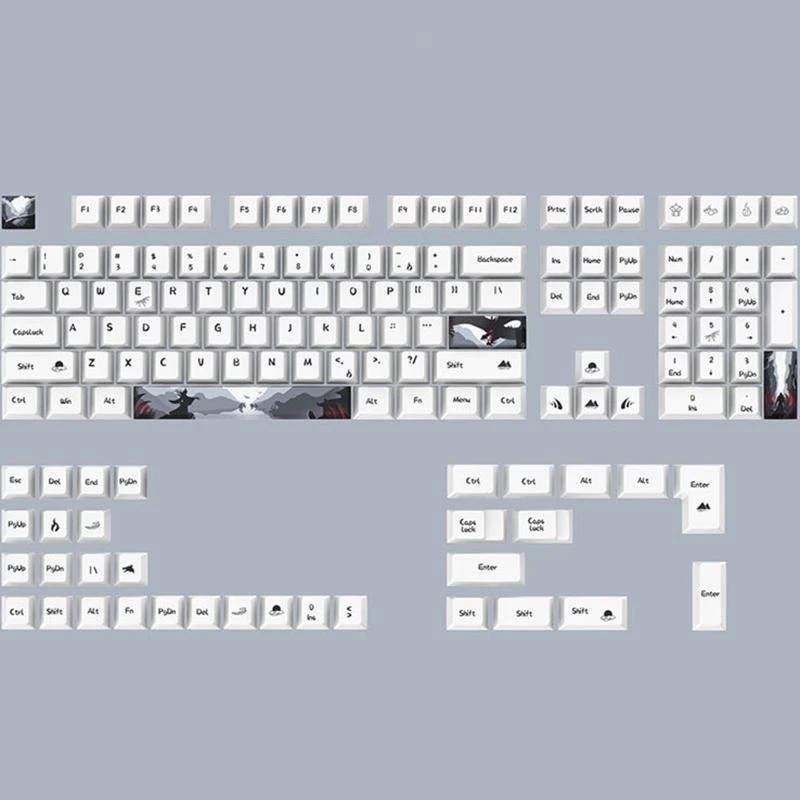 62KA 130 Schlüsselkaps PBT Cherry Switch KeyCap für 61/64/68/87/96/104/108 Layout DIY