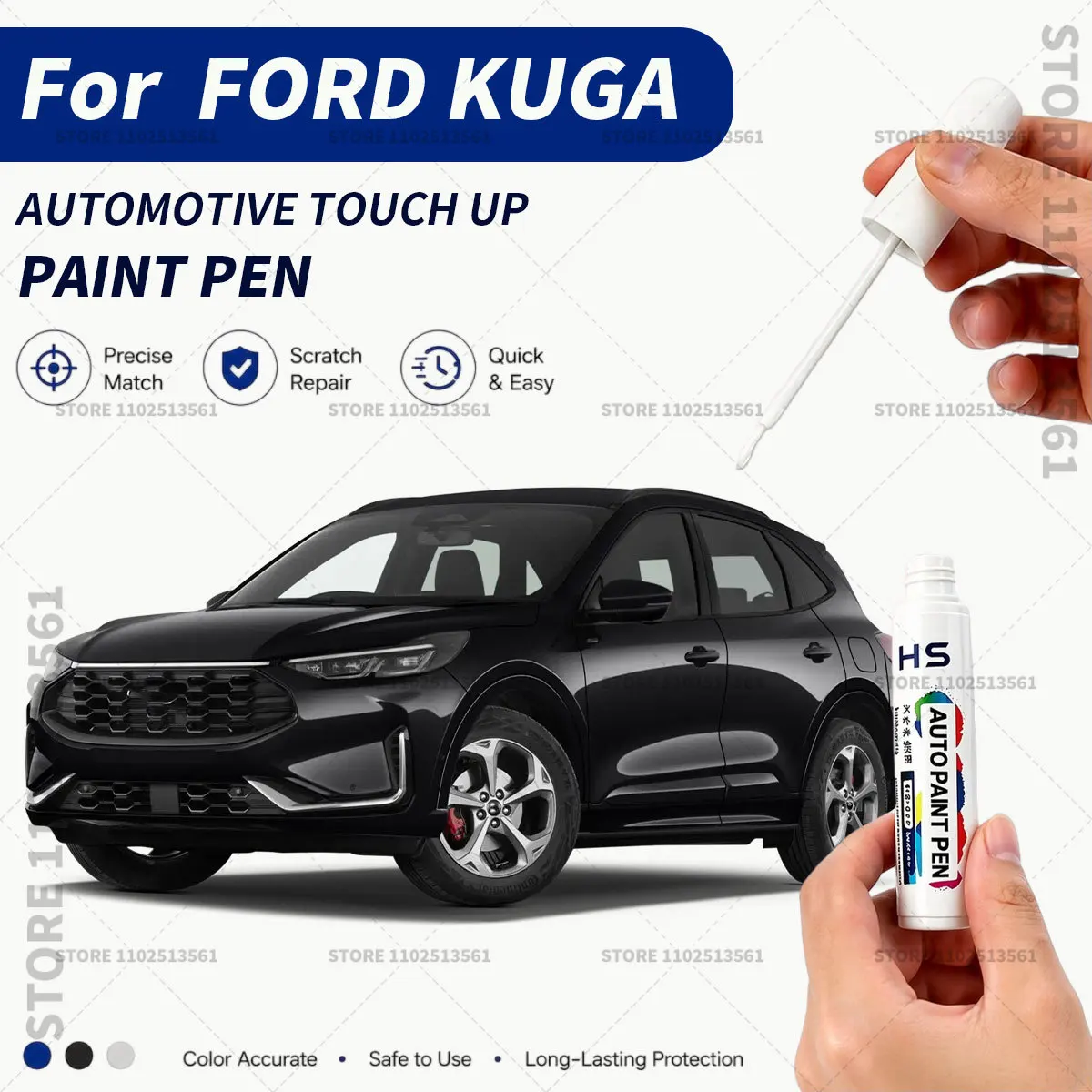 Car Touch Up Paint Pen Scratch Chip Repair Paint For FORD KUGA  Blazer blue Frozen white Bursting green Agate Black Solar Silver
