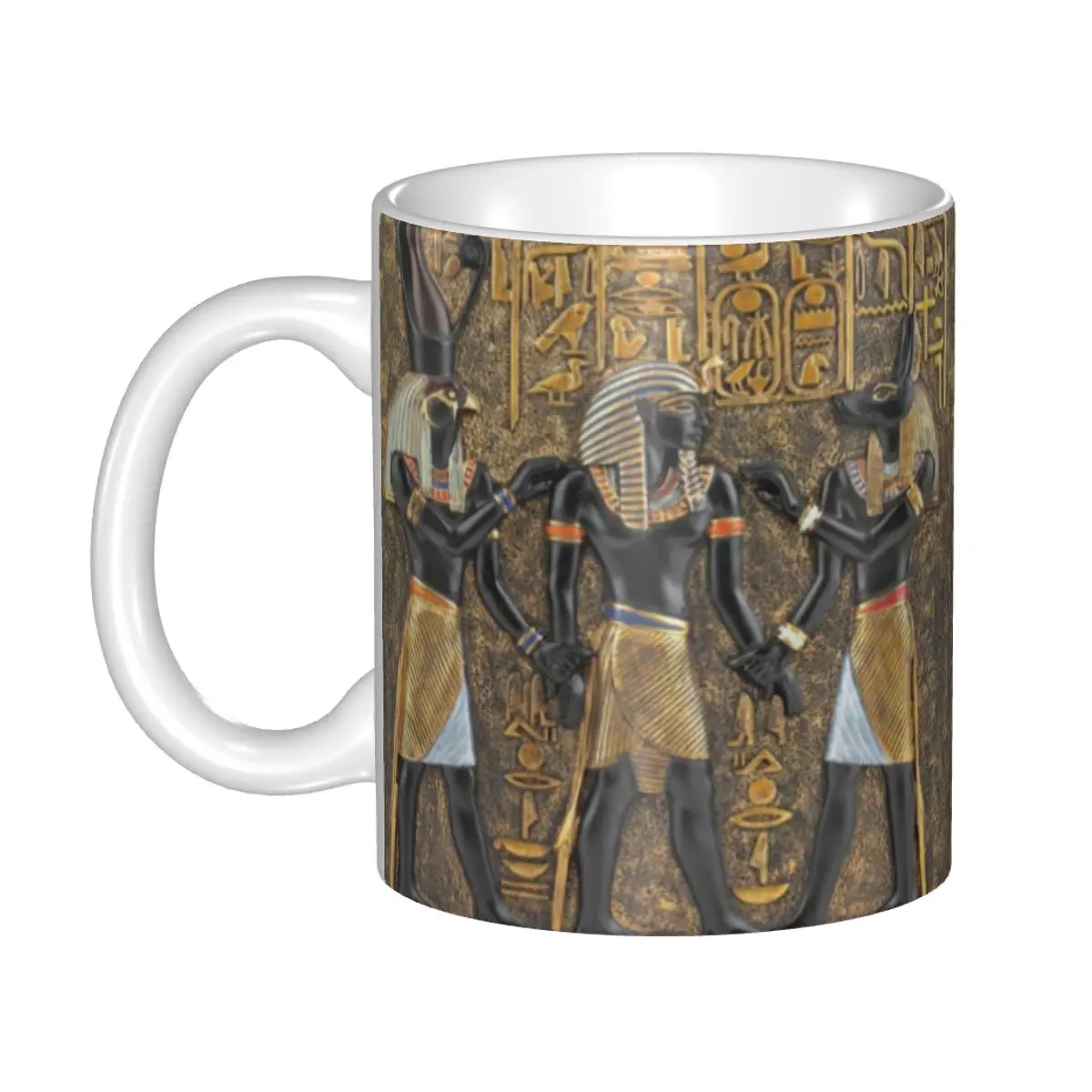 

Personalized Ancient Egypt God Horus And Anubis Coffee Mug DIY Egyptian Pharaoh Ceramic Milk Tea Cup