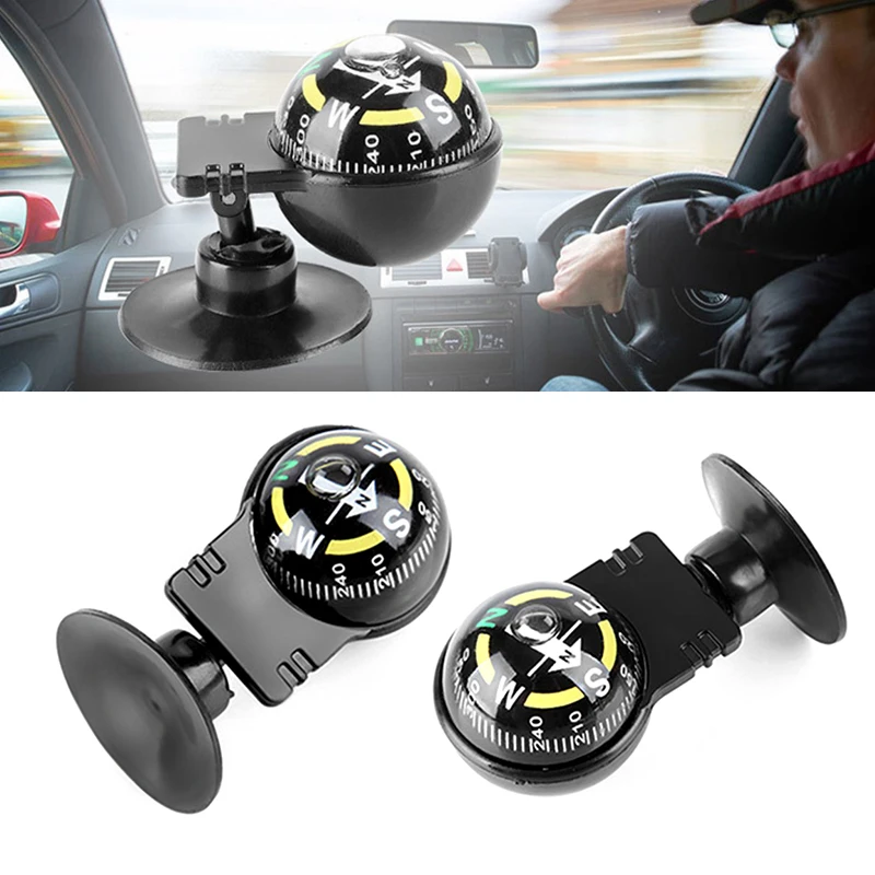 Universal Mini Car Navigation Compass 360 ° Rotary  Adjustable Spherical  Dashboard Guide Compass  For Boat Vehicle Car