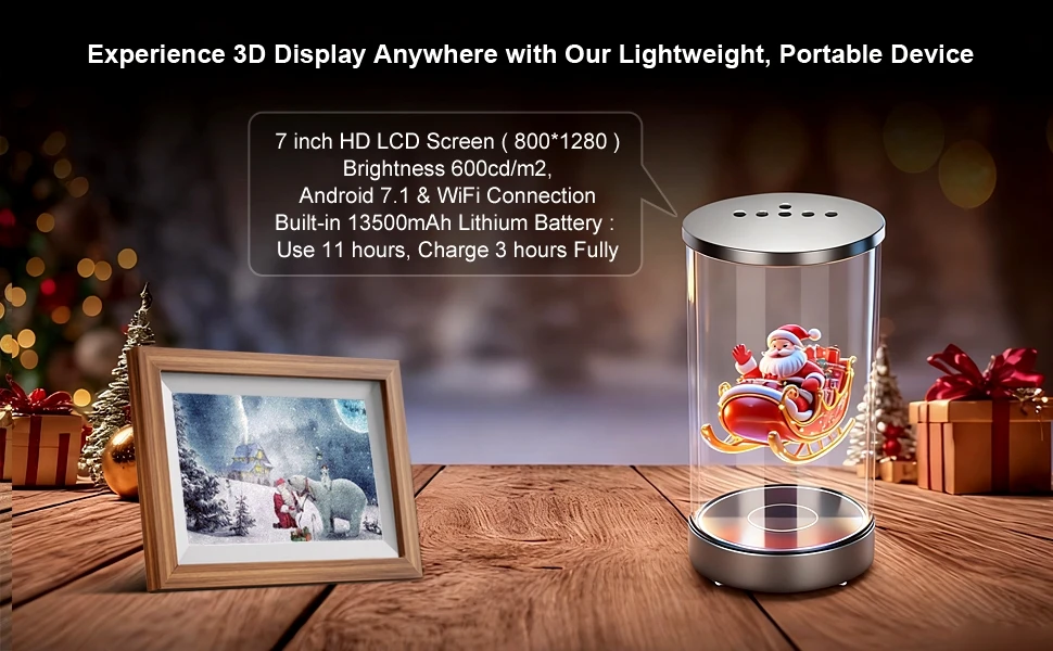 New Innovative Special Gift 7 Inch 3D Videos Display Digital Photo Frame Wifi Android Remotely Control Digital Photo Frames