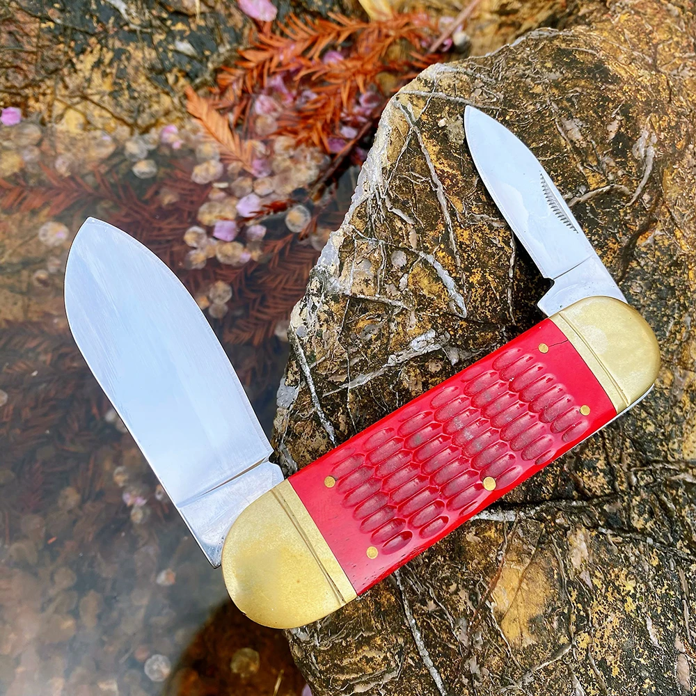 물고기 슬립 조인트 접이식 블레이드 포켓 나이프 클래식 전통 사냥 낚시 캠핑 전술 고품질