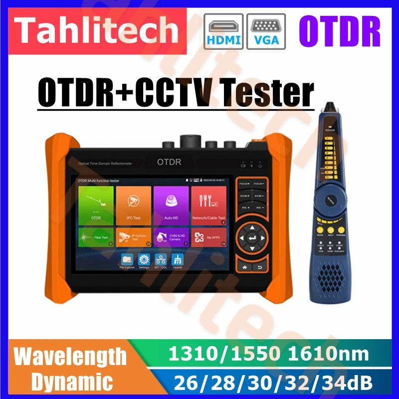 CCTV Tester With OTDR 1310/1550 wavelength 28/26 Dynamic range, max test range 150KM. 5.4