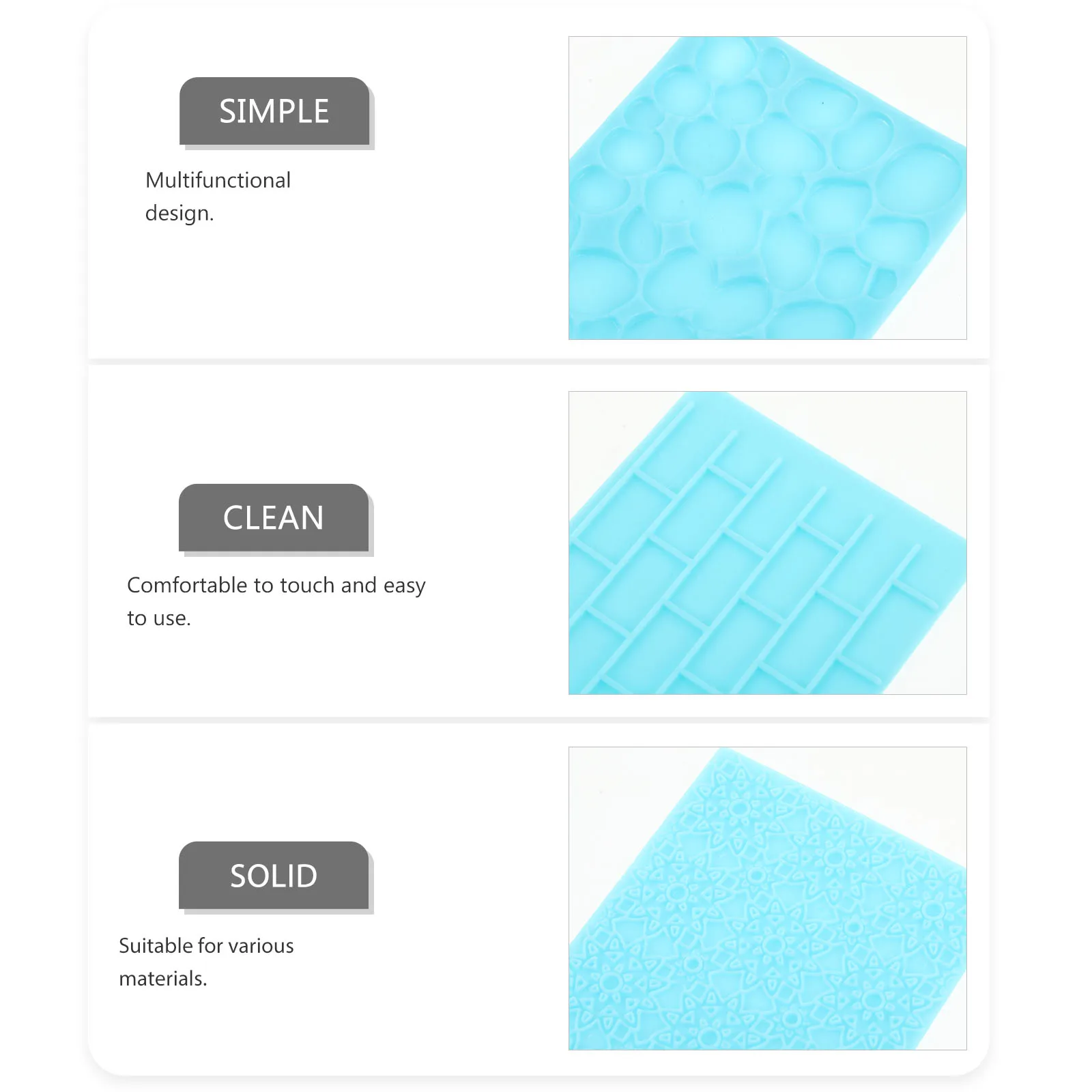 

6pcs Clay Texture Mats Embossing Pattern For Pottery Ceramic Craft Tool Diy Art Projects Durable Plastic Impression Mat Fondant