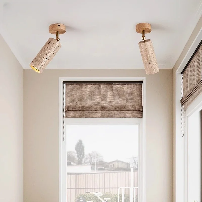 TechHPNatural Yellow Cave Stone LED Ceiling Light Corridor Spotlight Porch Balcony Yellow Limestone
