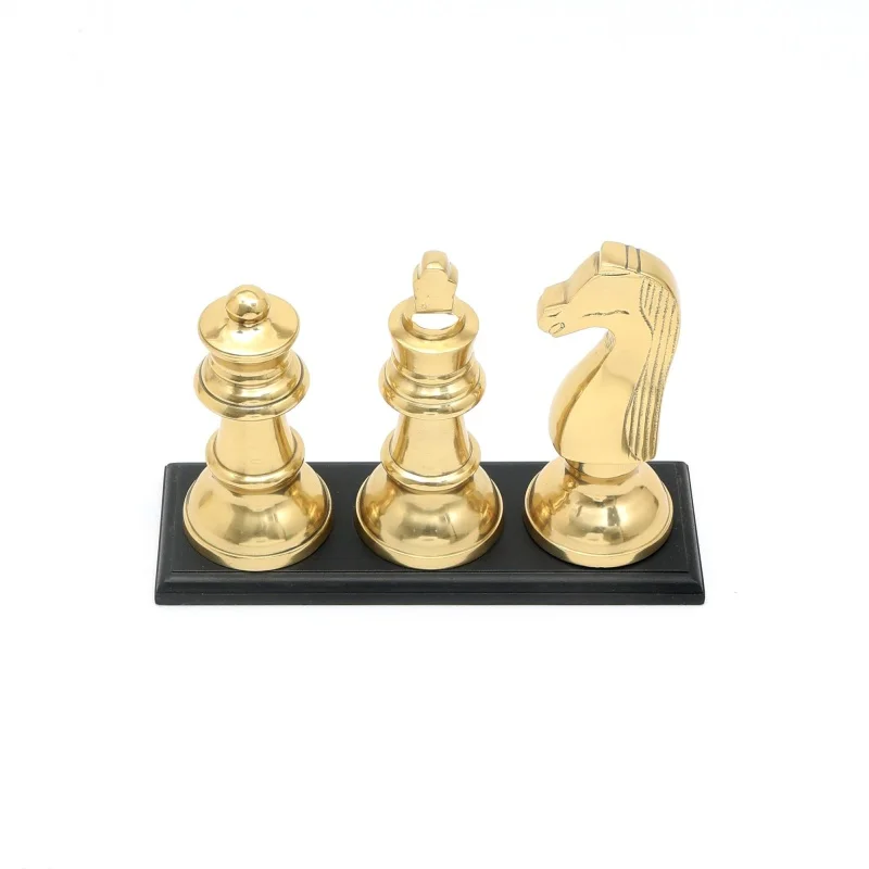 Decorative Aluminium Chess Piece on Base-Gold