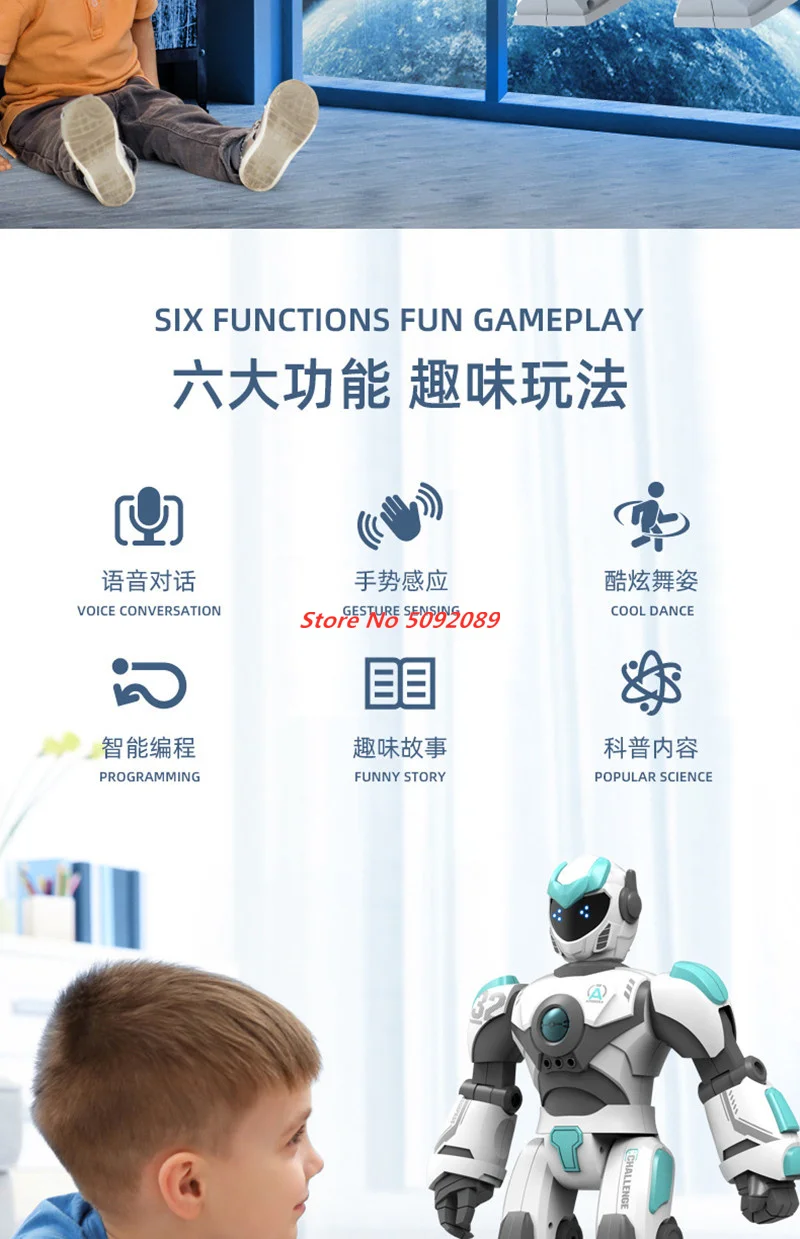 

Большой умный робот 40 см с голосовым и жестовым управлением, программируемый, музыкальный, танцующий, на радиоуправлении, игрушка-компаньон для детей, подарок