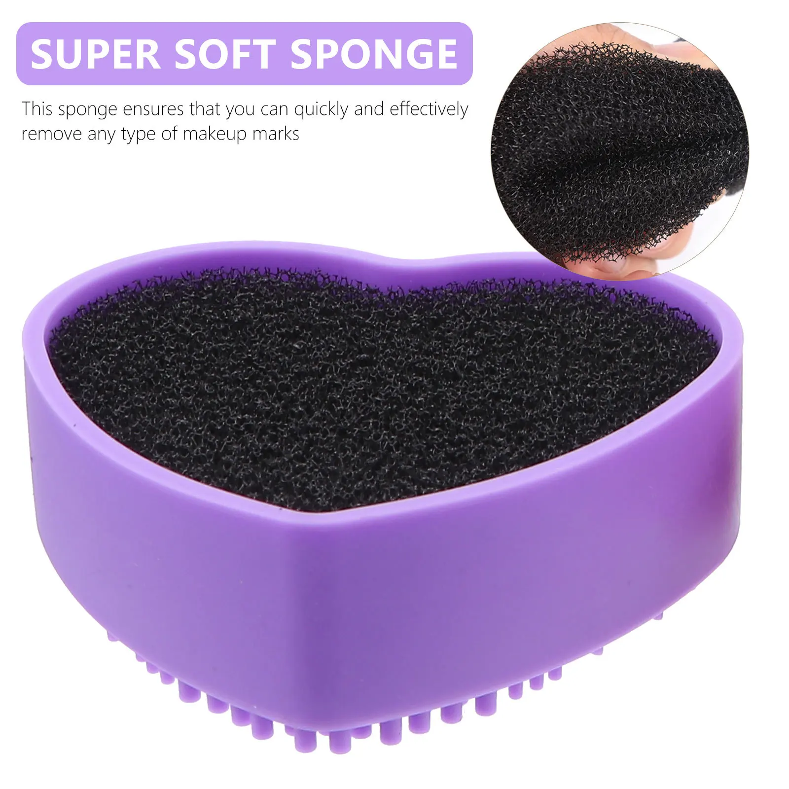 

2Pcs Makeup Brush Cleaning Box Silicone Tool Portable Lightweight Easy Clean Travel Mixed Color Sponge Makeup Cleaning Box