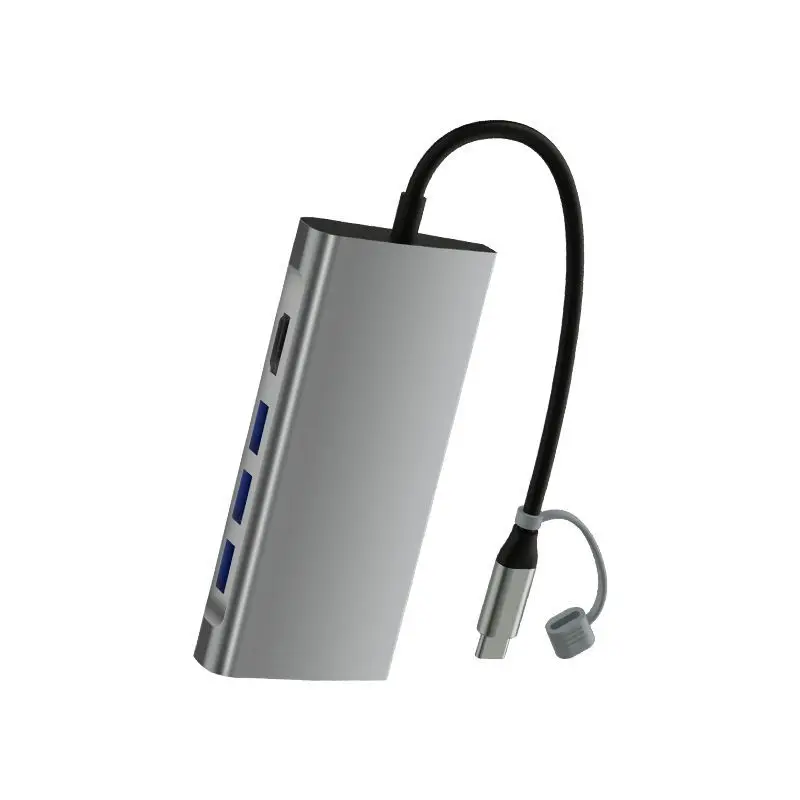 Multifunctional One-to-Eight USB Hub for   Docking Station Computer Docking Station Made Aluminium Alloy USB 3.0 Interface