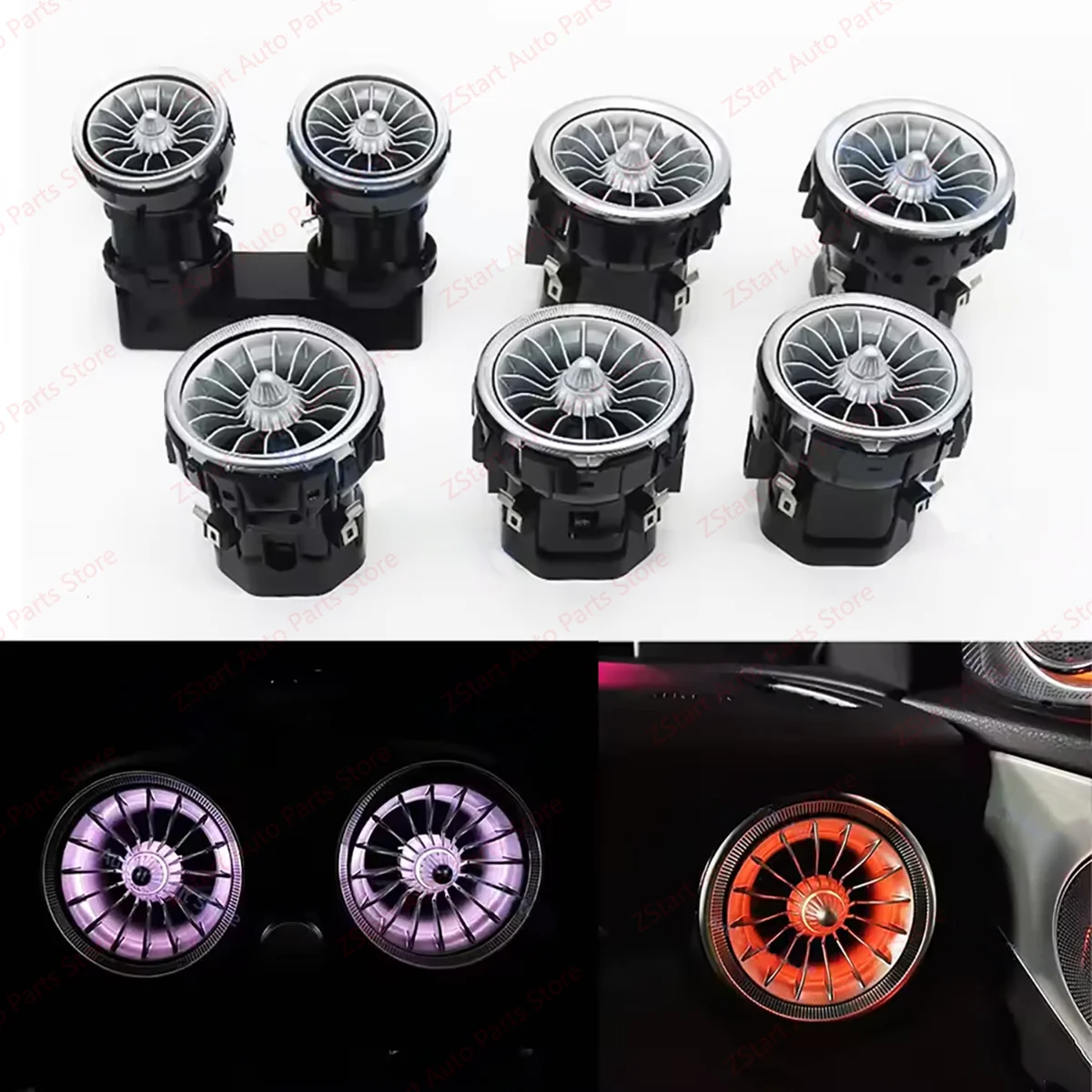 3/64 Kleuren Omgevingsverlichting Voor Mercedes Benz W205 AMG C GLC Klasse Coupe C43 C63 X253 Air vent Nozzle Speaker Cover Versieren Lamp