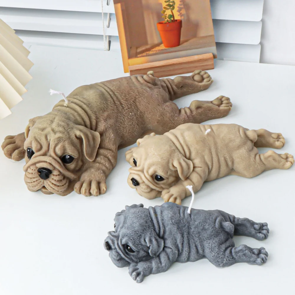 Sharpei Dog Candle Silicone Mould Golden Retriever Soap Resin Plaster Making Set Animal Puppy Chocolate Mold Home Decor Pet Gift