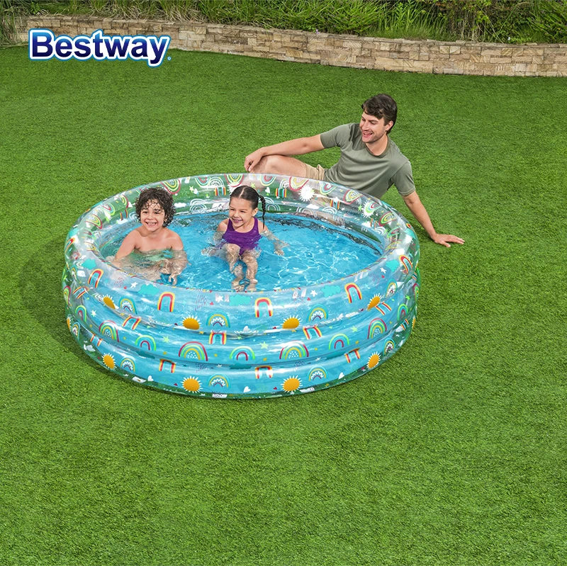 Bestway-Piscine gonflable arc-en-ciel pour enfants, jeu familial, amusant, saisonnier, 51048, 1 pièce