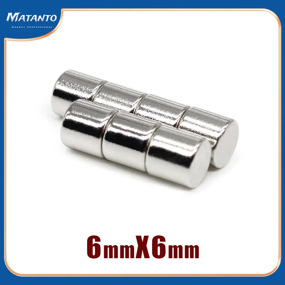 

20/50/100/150/200/300PCS 6x6 mm Round Strong Powerful Magnetic Magnet N35 Permanent Neodymium Magnet Disc 6x6mm 6*6 mm