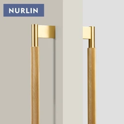 Nurlin Solid Brass Door Double Single Sided Cross Knurled Kitchen Refrigerator Appliance Closet Pull Bar Wood Gate Glass Door