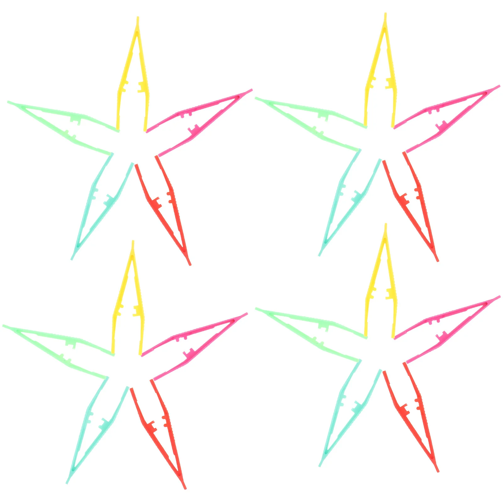 Pinzette per perline Piccoli strumenti usa e getta in plastica per la lavorazione delle ciglia Uso medico Colore casuale