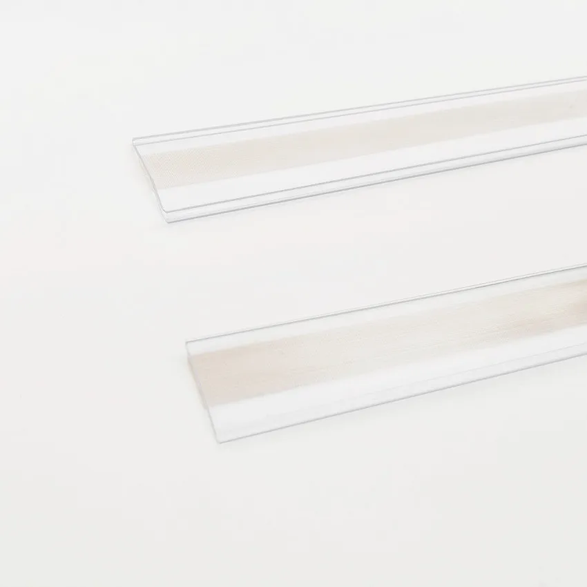 Clip Portaetichette in PVC da 3 cm, Strisce Adesive per Prezzi e Segnalazioni, Espositori per Etichette, Confezione da 1