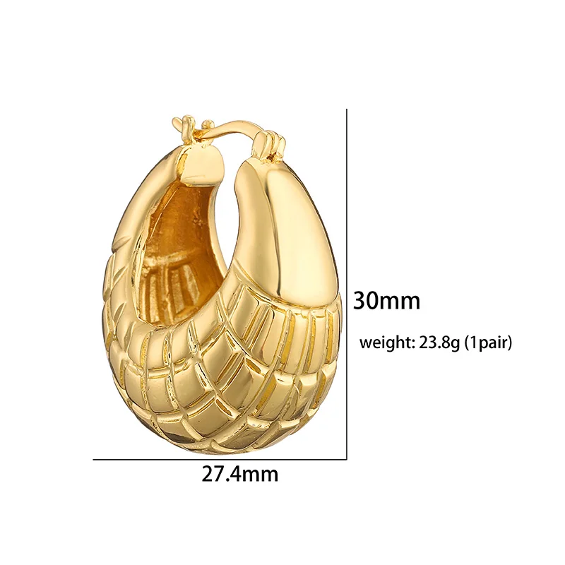 HECHENG, Large Chunky Hoop Earrings for Women Gold Plated Stainless Steel Tube Thick Hoops Lightweight Jewelry Gifts