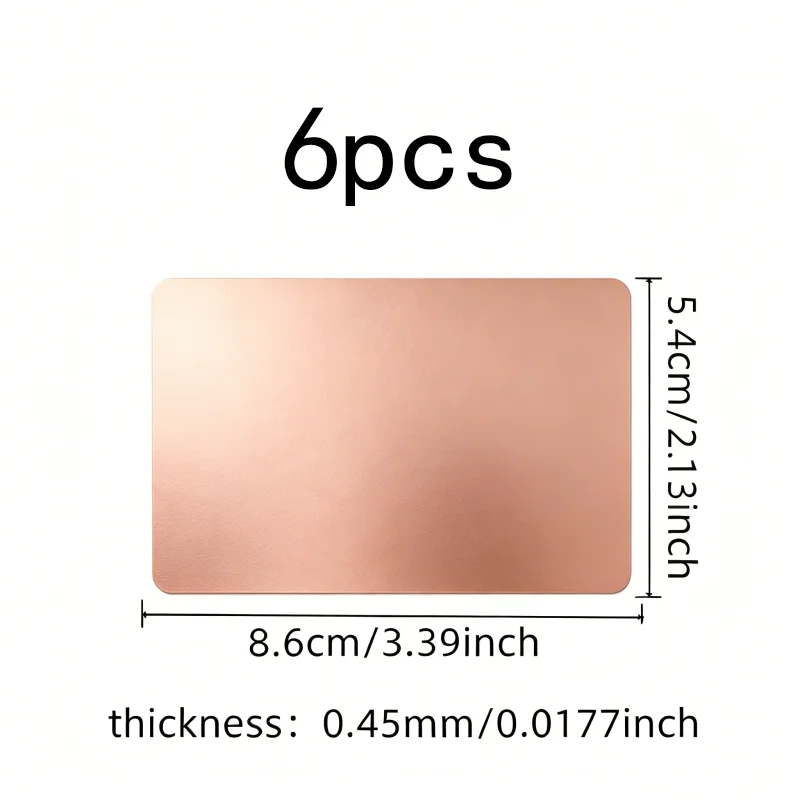 6 pcs 0.45mm Laser Engraving Cards, Durable Scratch Resistant for Sublimation Printing, Multipurpose