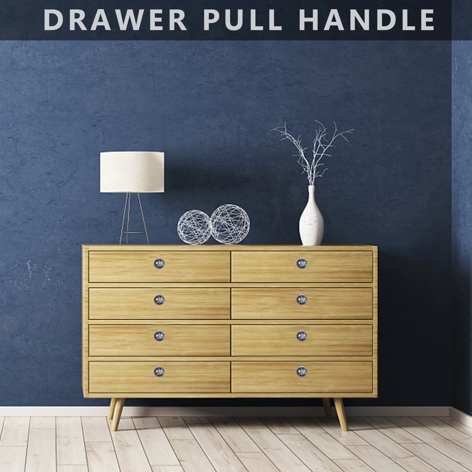 

6Pcs Crystal Bubble Ball Handles Durable Drawer Pull Handles Wardrobe Door Cabinet Knobs Creative Home Furniture