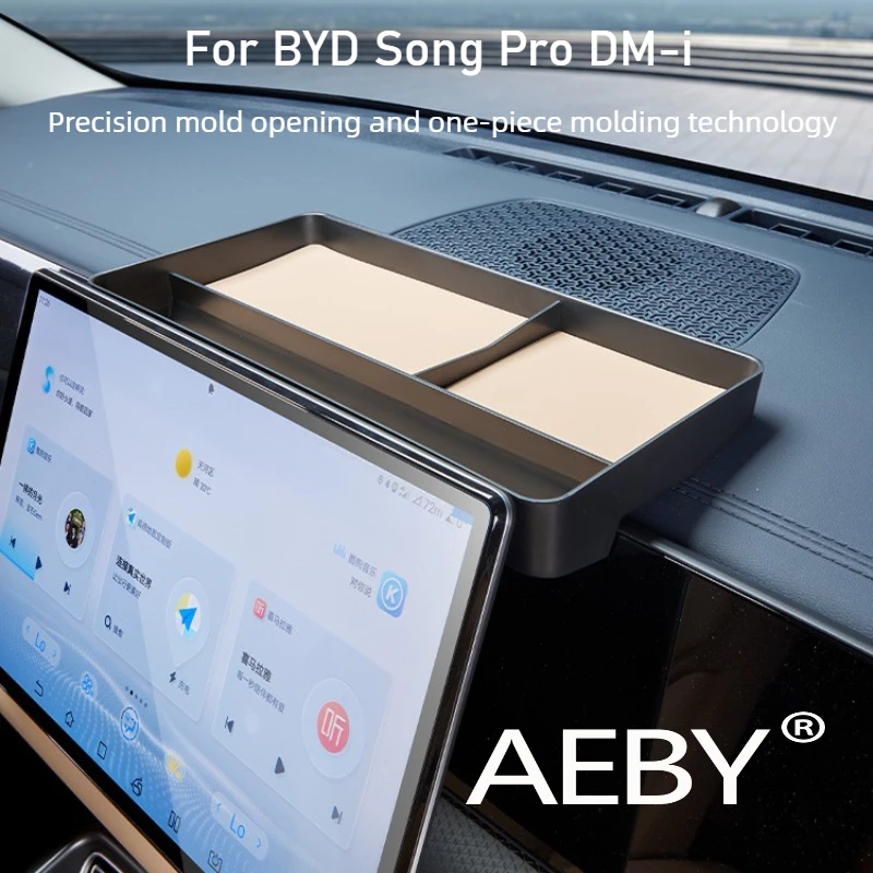 

AEBY For BYD Song Pro DM-i 2025-2026 Dashboard Organizer Box,Navigation Screen Storage Box,Center Console Extension Tray