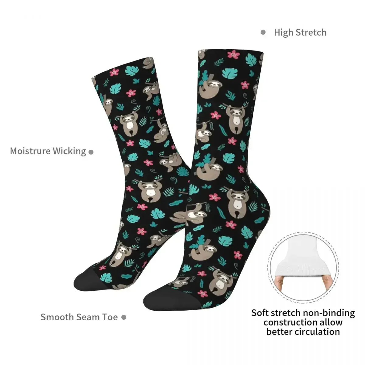 Cute Sloth Pattern Socks Harajuku High Quality Stockings All Season Long Socks Accessories for Unisex Gifts