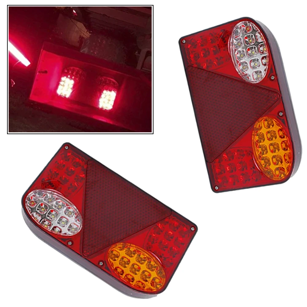 

2PCS 12V 48 LED Car Truck Tail Light Rear Brake Light Turn Signal Lamp Indicator For Van Lorry Trailer Reverse Stop Taillight