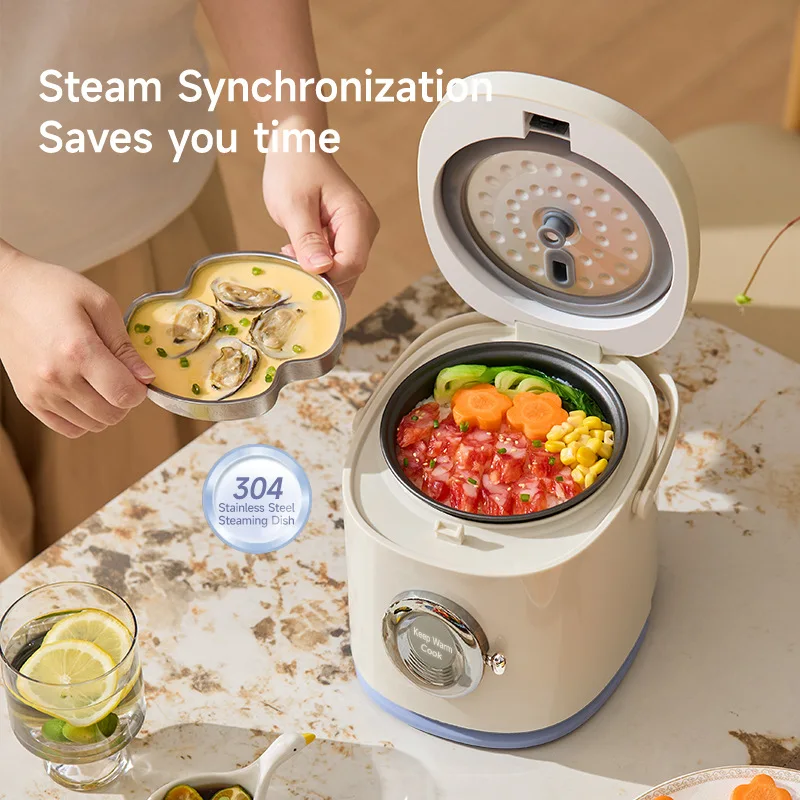 Мини-рисоварка 1,2 л, автоматическая бытовая кухонная электрическая машина для приготовления пищи на 1-2 человека, подогреватель еды, пароварка, маленькая рисоварка