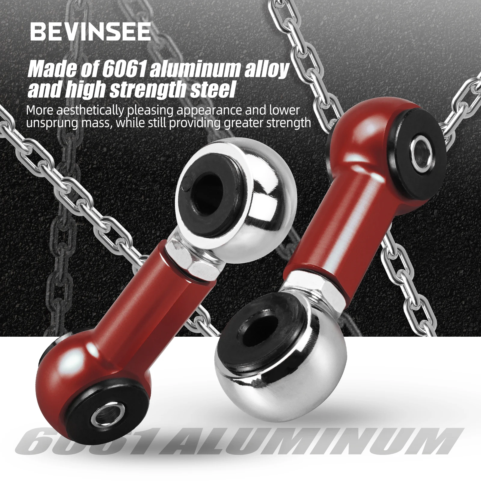 BEVINSEE Rear Sway Bar End link Adjustable Kit For BMW E46 320i 323i 325i 328i 330i 316i 318i 1999-2006 33551094619 33552283743