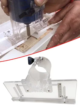 Localisateur de rainurage pour toupie à bois, base fendue 2 en 1, support rapide de fixation, déterminer la coupe-bordure, la coupe de fraisage