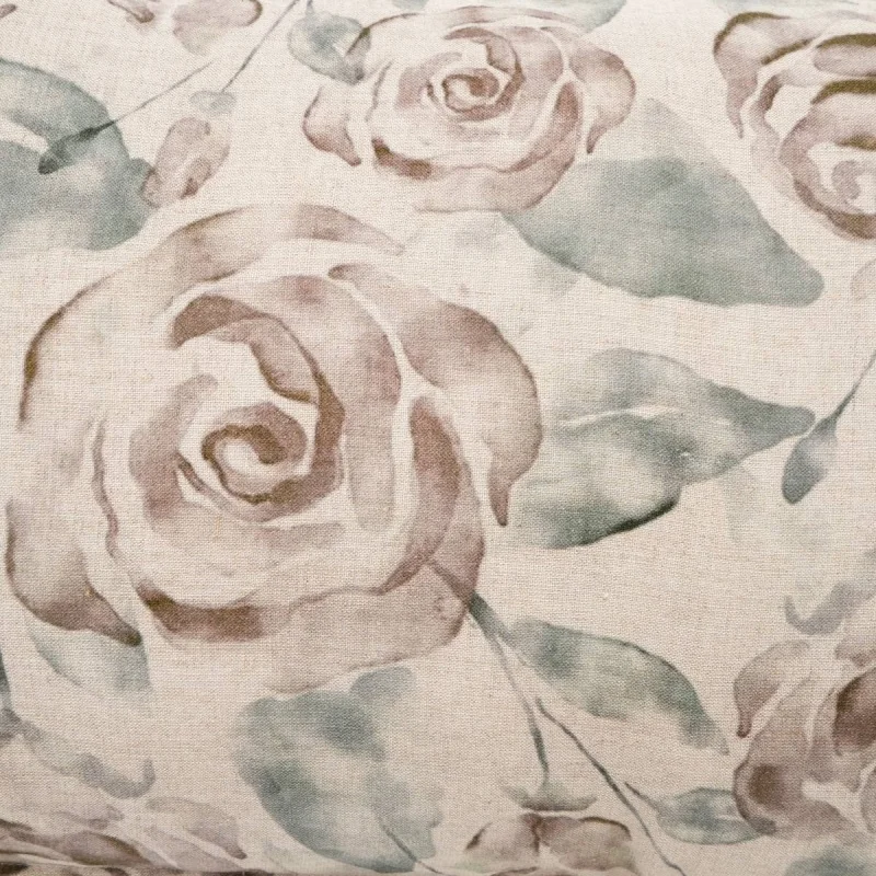 كتان مطبوع مع هامش (بني وأخضر)-16X24 #3