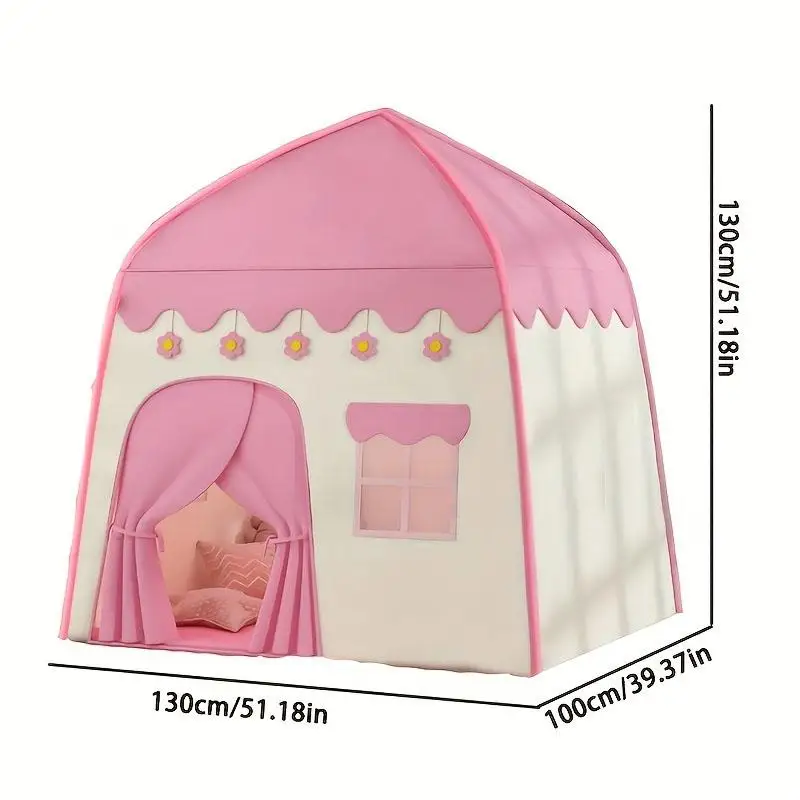 Tente pour enfants princesse. Une maison de jeu sur le thème des jeux de rôle en rose et bleu, adaptée à une utilisation intérieure et extérieure.