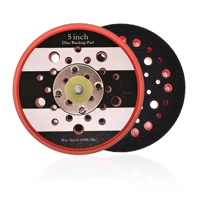 5 Inch Grinding Disc with 44 Hole Airflow Design PU Material and 5/16-24T Thread for Pneumatic Sanding Equipment