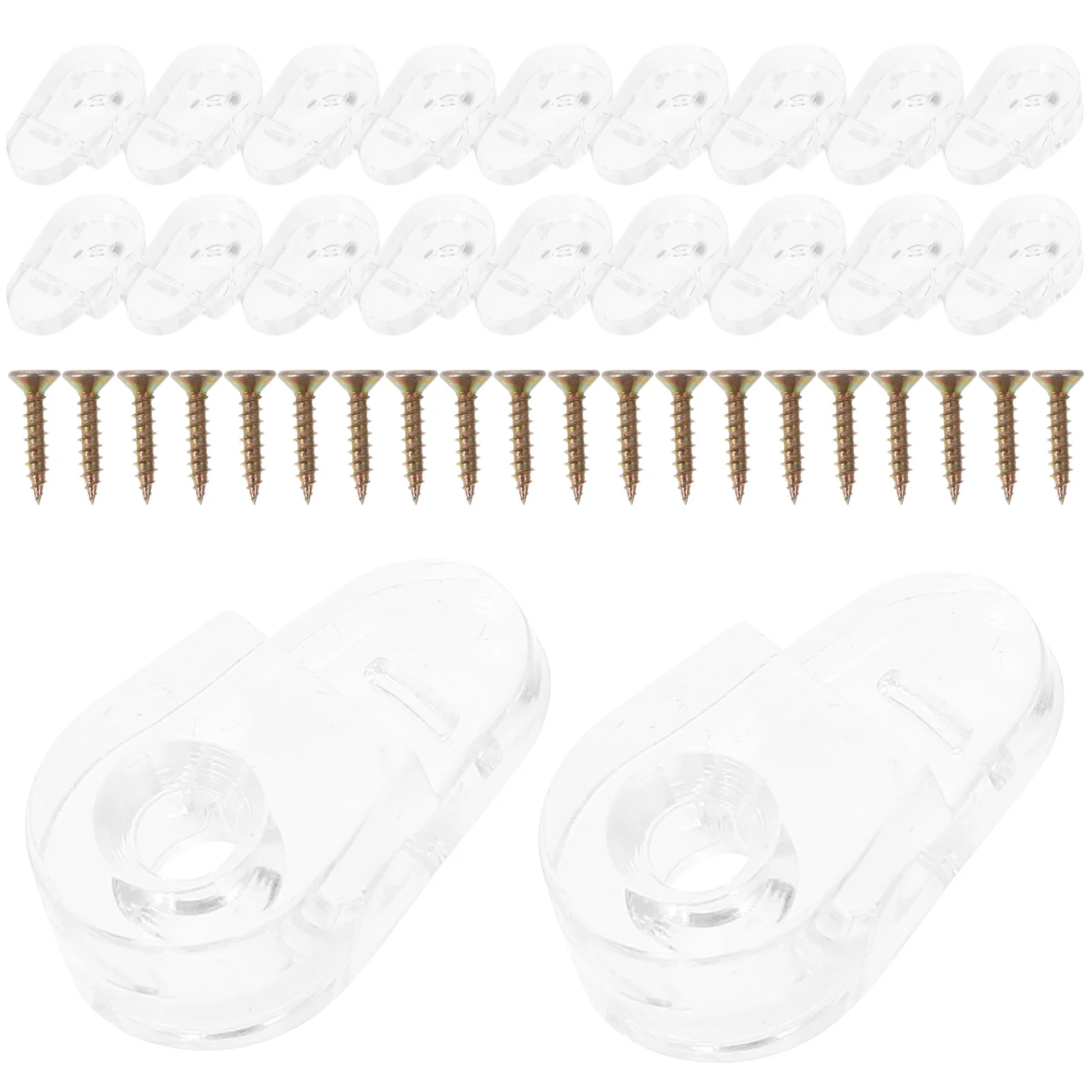 

20Pcs Glass Door Clips Easily Installation Fixing Screws Cabinet Wardrobe Closet Handle Knob Hinge Clamps (302)