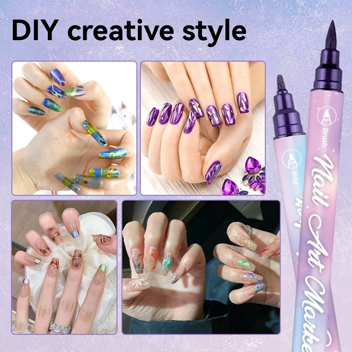 10개/세트 컬러풀 방수 네일 아트 그래피티 펜 DIY 3D 네일 아트 드로잉 펜 추상 라인 매니큐어 도구 페인팅 라이너