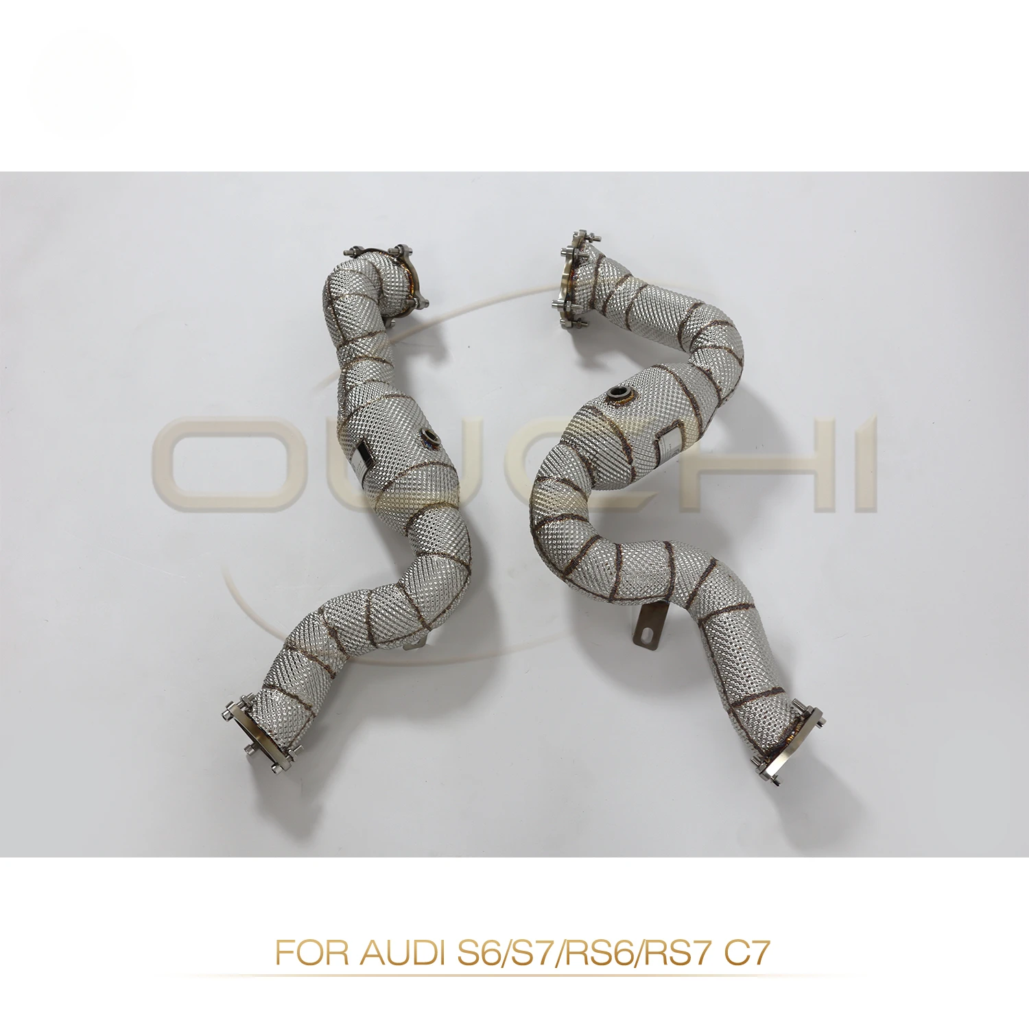 OUCHI Exhaust System High Flow Performance Downpipe for Audi S6 S7 RS6 RS7 C7 A8 S8 D4 4.0T 2013-2018