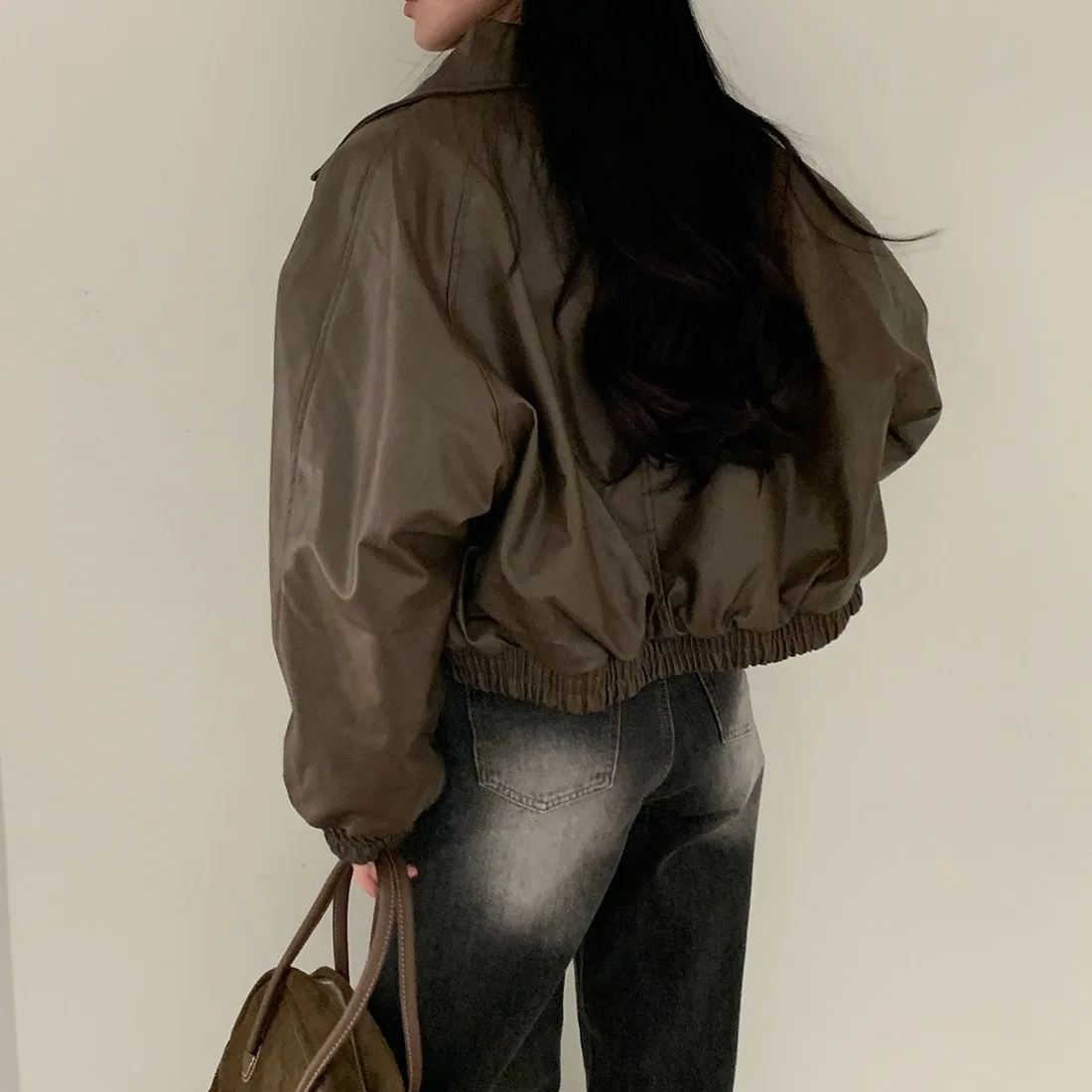 أنيقة Fce اصطف طويل Sve فضفاض جلد Jaet المرأة الخريف الشتاء تنوعا عارضة التلبيب معطف ملابس خارجية مريحة